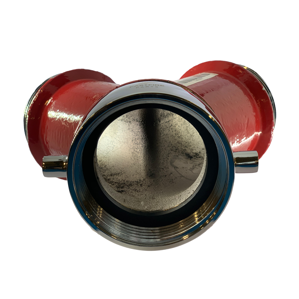 Plain Wye, Brass, 2.5" Female NH/NST, 2.5" Male NH/NST, Red, Fast - Image 2