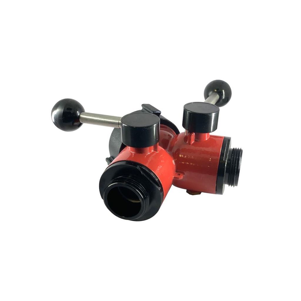 Valve, Wye ball, Aluminum, 2.5" Female NH/NST, (2) 1.5" Male NH/NST, Red, Fast - Image 3