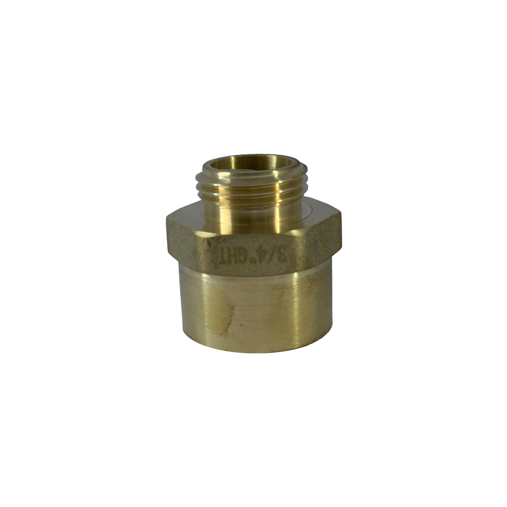 Adapter, Brass, 1" Female NPSH, 0.75" Male GHT, HEX, Fast