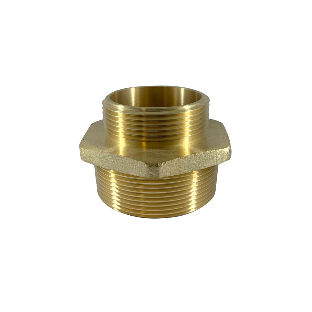 Adapter, Brass, 2.5" Male NH/NST, 1.5" Male NPT, Hex, Fast