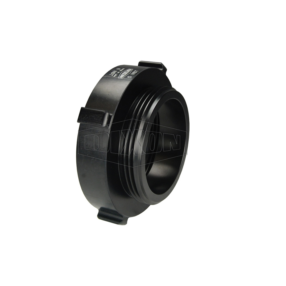 Adapter, Aluminum, 4.5″ Female NH/NST, 2.5″ Male NST/NH, Rocker, Ridged, Black anodized, Dixon N37-45F25F - Image 2
